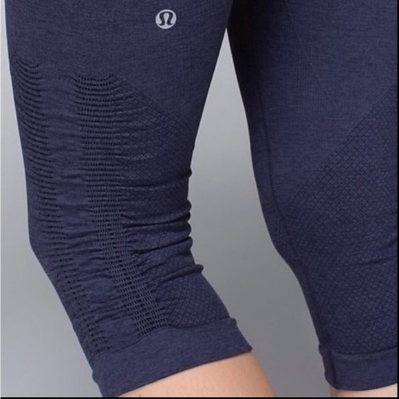 Lululemon In The Flow Crop Legging Heathered Cadet Blue - Picture 10 of 11